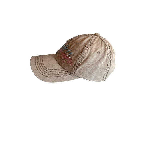Lucky Embroidered Tan Baseball Cap Adjustable Strap  By KBETHOS One Size - Picture 2 of 6